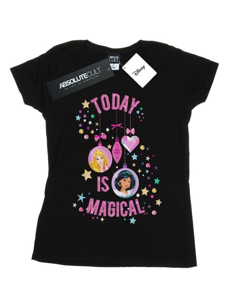 Disney - T-shirt PRINCESS TODAY IS MAGICAL Noir - Kiabi