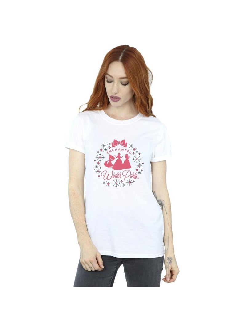 Disney - T-shirt PRINCESS WINTER PARTY Blanc - Kiabi