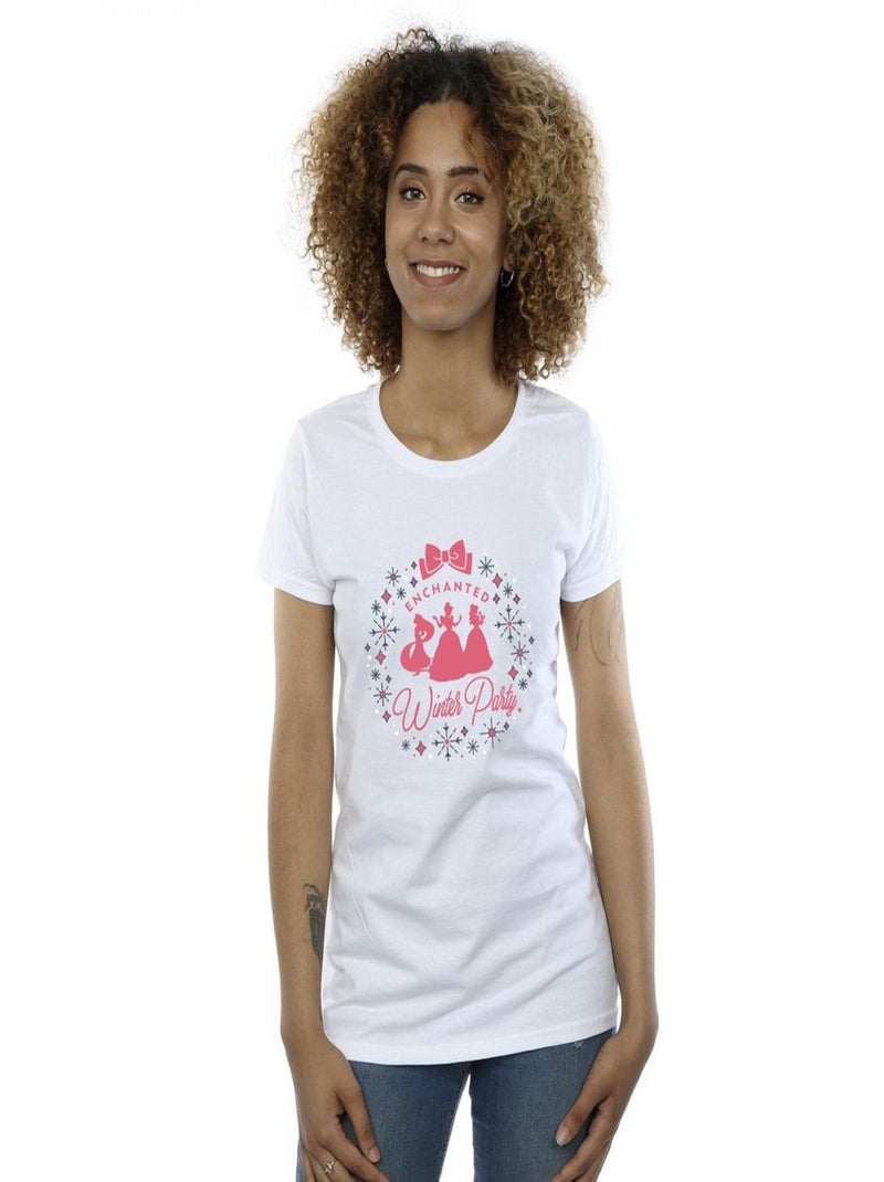 Disney - T-shirt PRINCESS WINTER PARTY Blanc - Kiabi