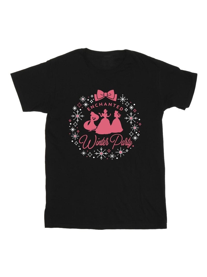 Disney - T-shirt PRINCESS WINTER PARTY Noir - Kiabi