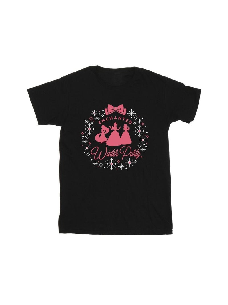 Disney - T-shirt PRINCESS WINTER PARTY Noir - Kiabi