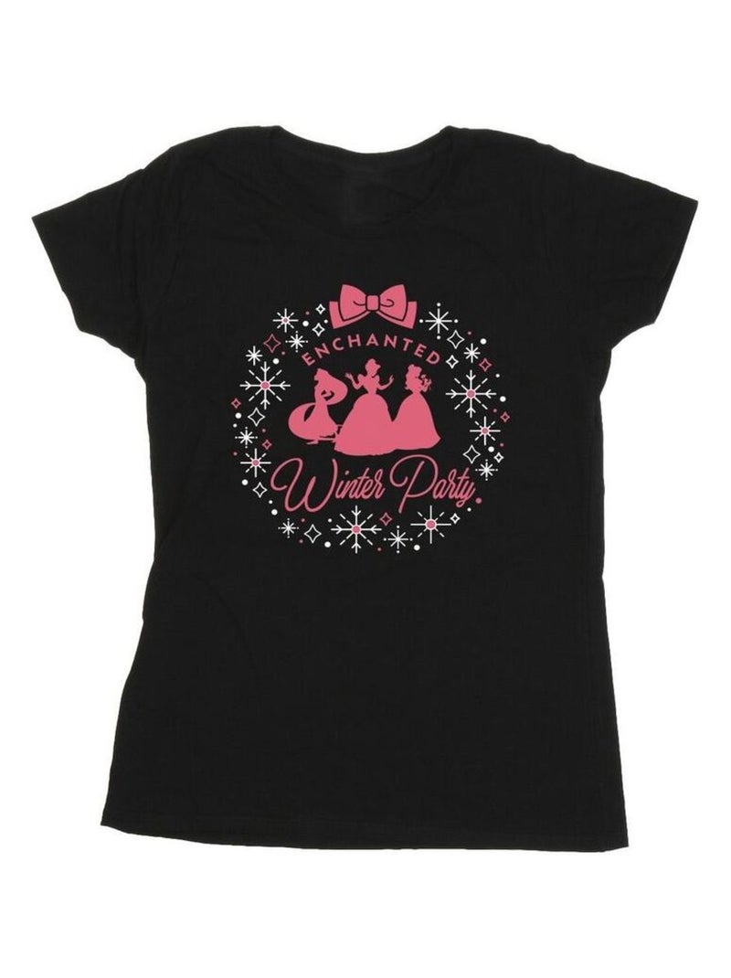 Disney - T-shirt PRINCESS WINTER PARTY Noir - Kiabi