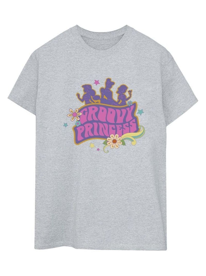 Disney - T-shirt PRINCESSES Gris chiné - Kiabi