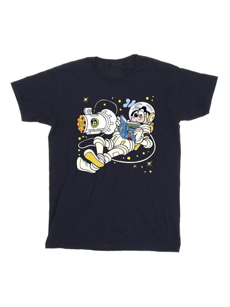 Disney - T-shirt READING IN SPACE Bleu marine - Kiabi