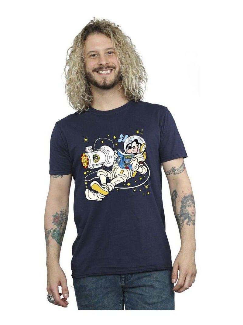 Disney - T-shirt READING IN SPACE Bleu marine - Kiabi