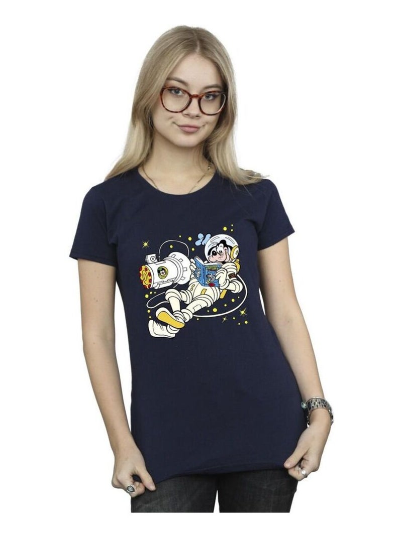 Disney - T-shirt READING IN SPACE Bleu marine - Kiabi
