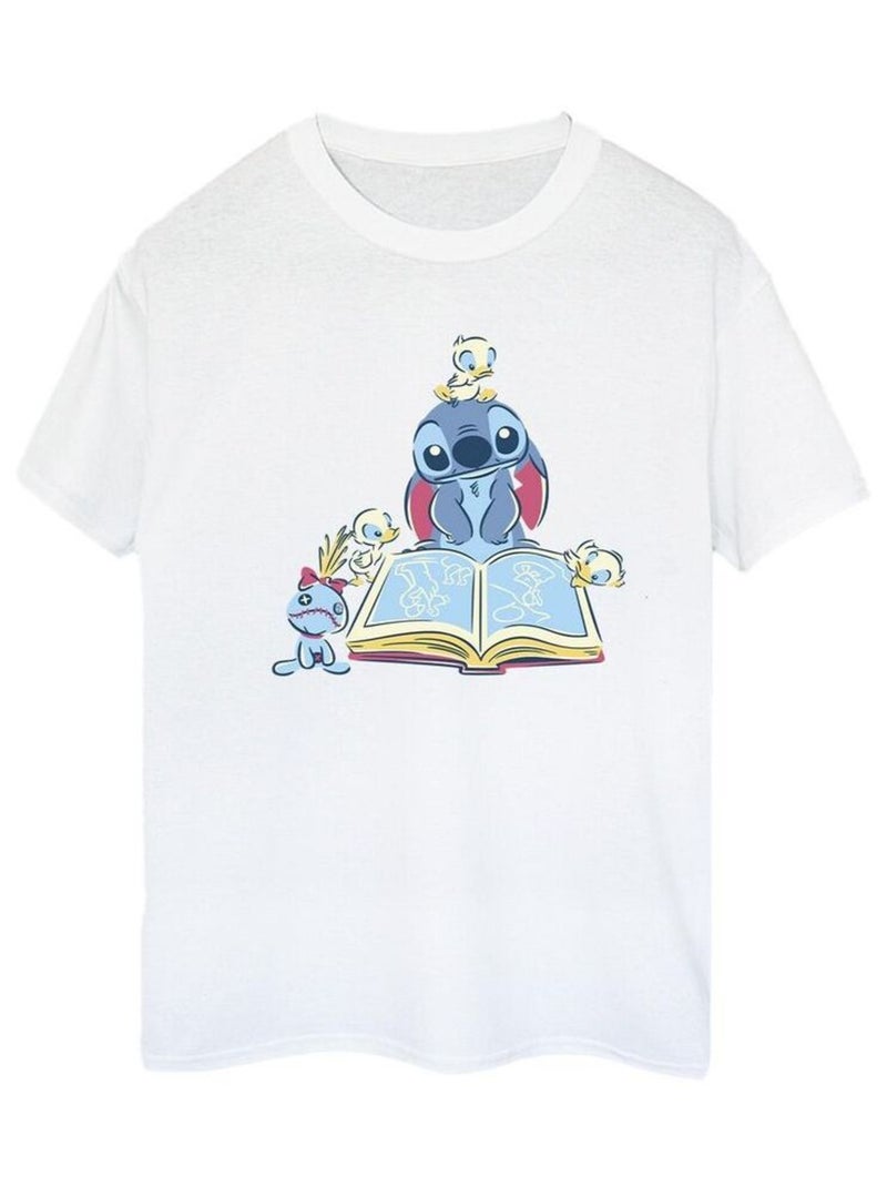 Disney - T-shirt READING READING A BOOK Blanc - Kiabi