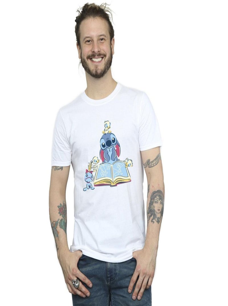 Disney - T-shirt READING READING A BOOK Blanc - Kiabi