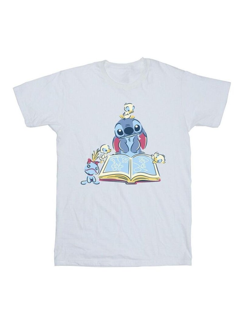 Disney - T-shirt READING READING A BOOK Blanc - Kiabi