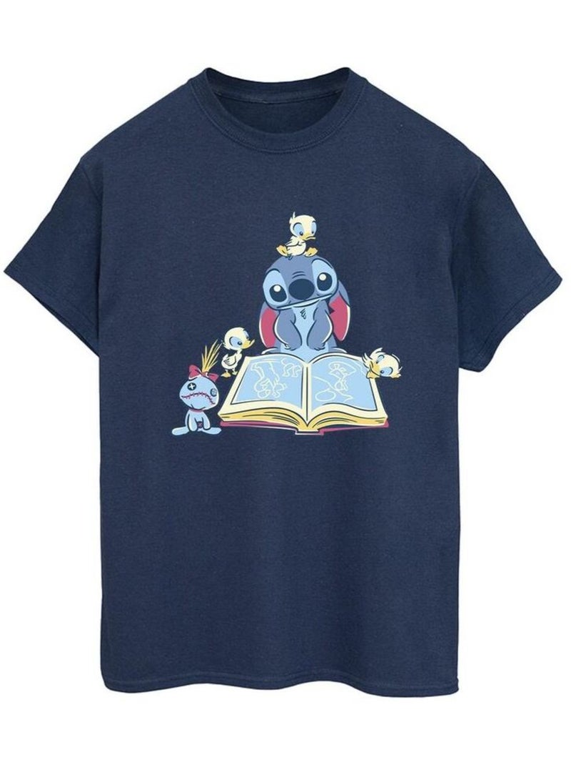 Disney - T-shirt READING READING A BOOK Bleu marine - Kiabi