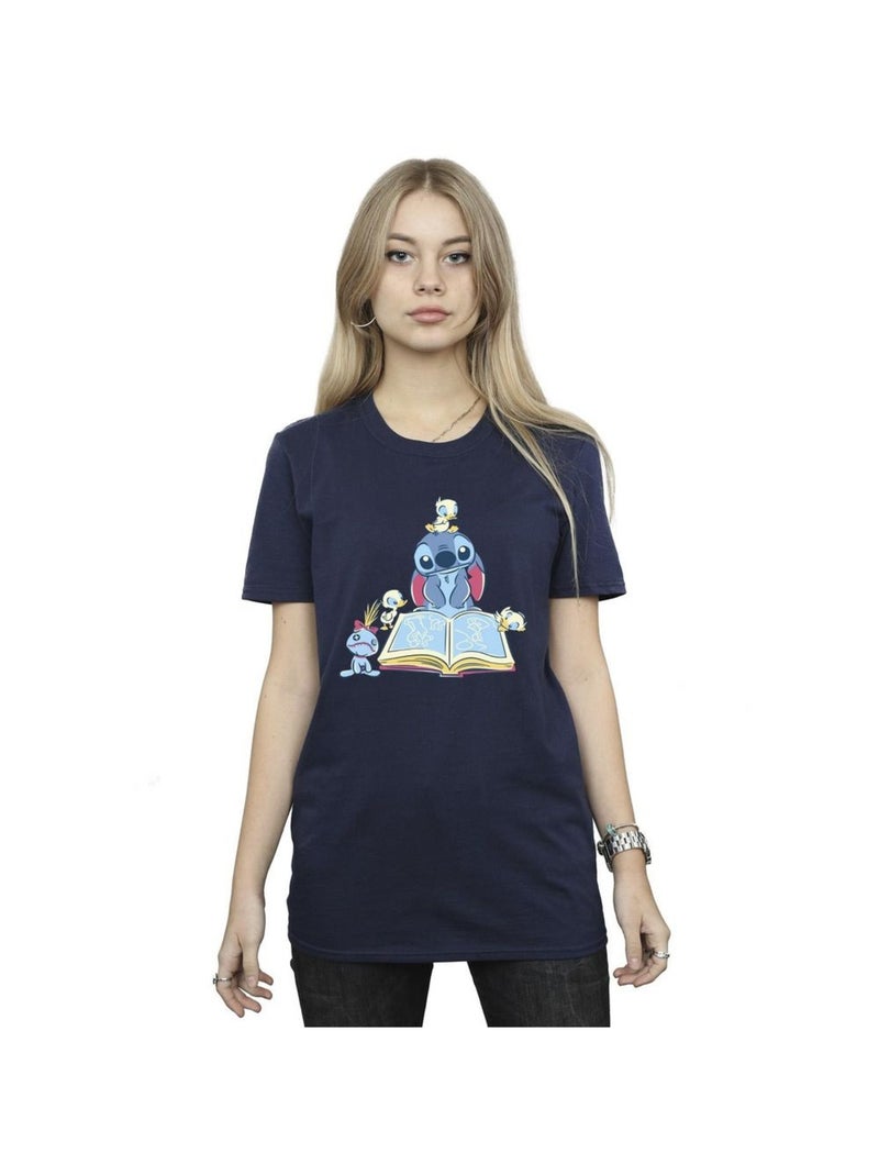 Disney - T-shirt READING READING A BOOK Bleu marine - Kiabi