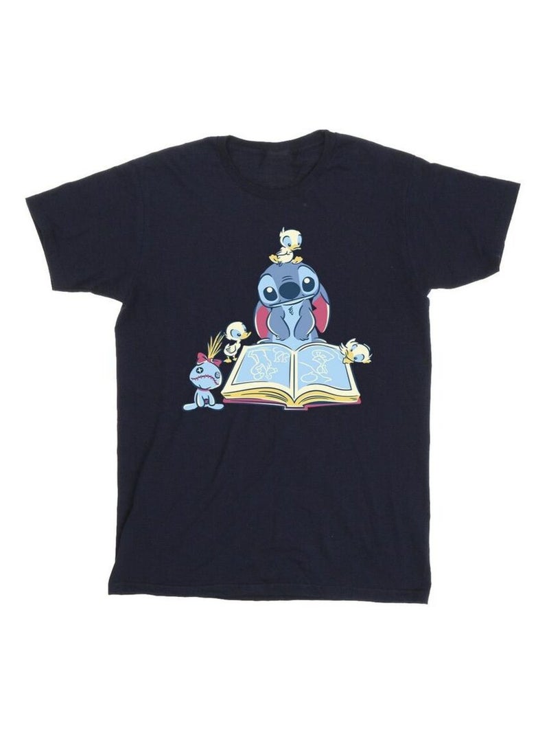 Disney - T-shirt READING READING A BOOK Bleu marine - Kiabi