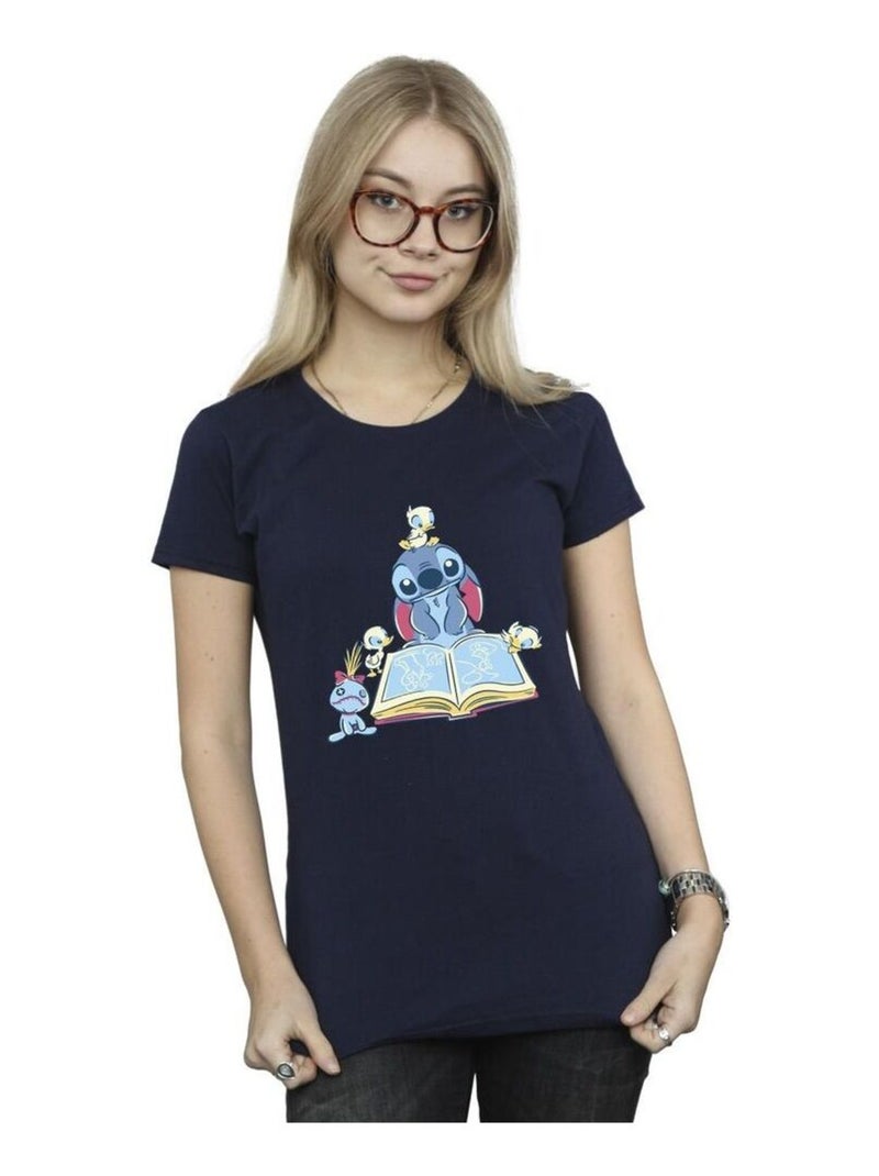 Disney - T-shirt READING READING A BOOK Bleu marine - Kiabi