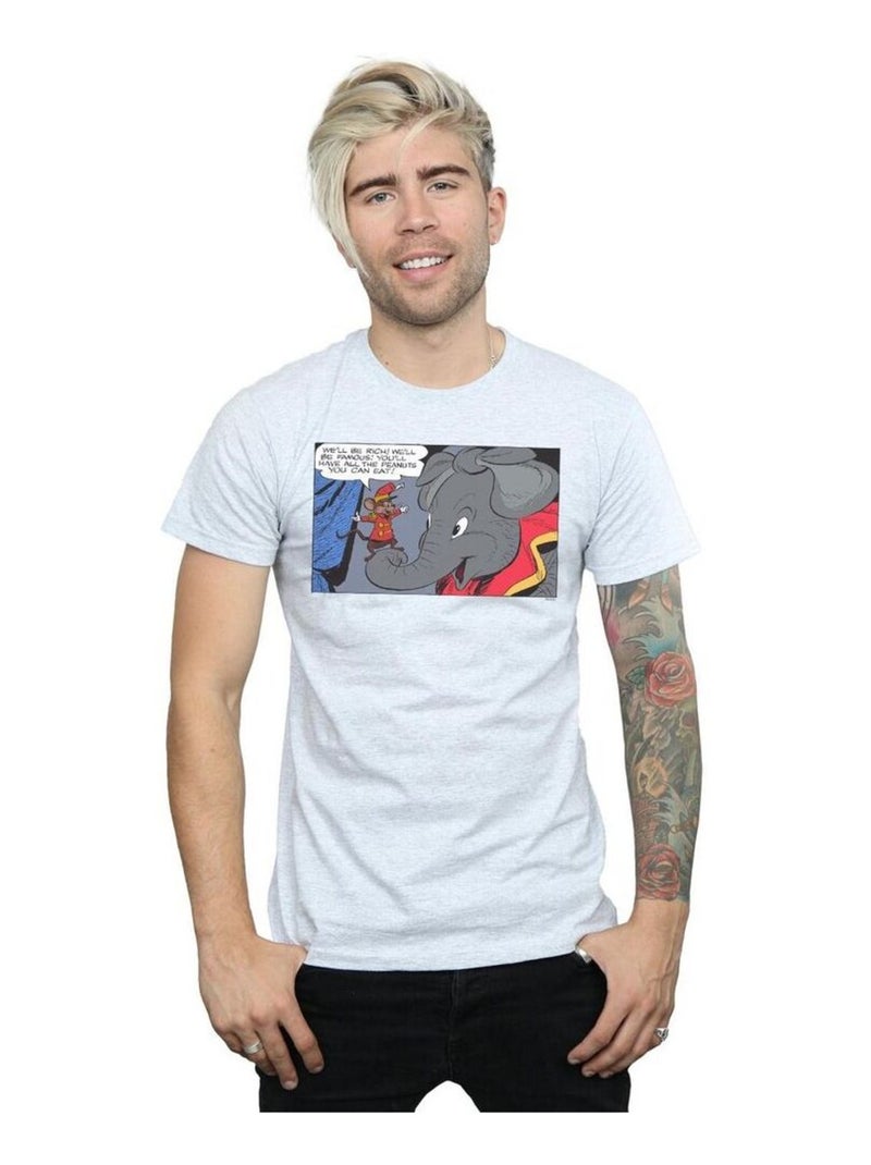 Disney - T-shirt RICH AND FAMOUS Gris chiné - Kiabi