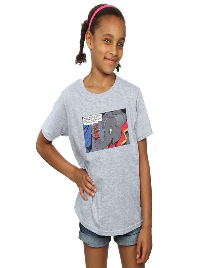 Disney - T-shirt RICH AND FAMOUS Gris chiné - Kiabi