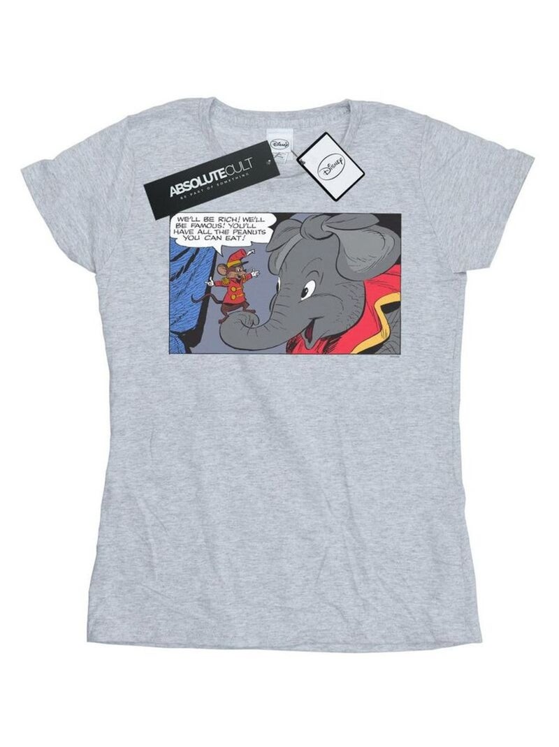 Disney - T-shirt RICH AND FAMOUS Gris chiné - Kiabi