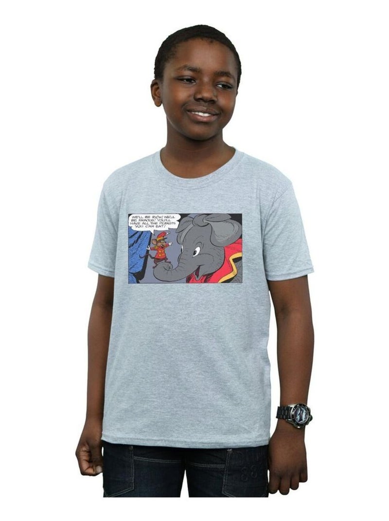 Disney - T-shirt RICH AND FAMOUS Gris chiné - Kiabi