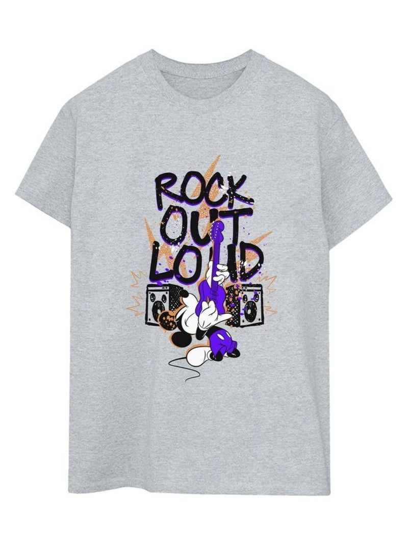 Disney - T-shirt ROCK OUT LOUD Gris chiné - Kiabi