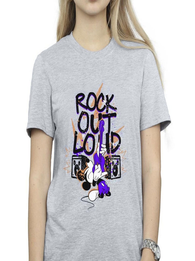 Disney - T-shirt ROCK OUT LOUD Gris chiné - Kiabi
