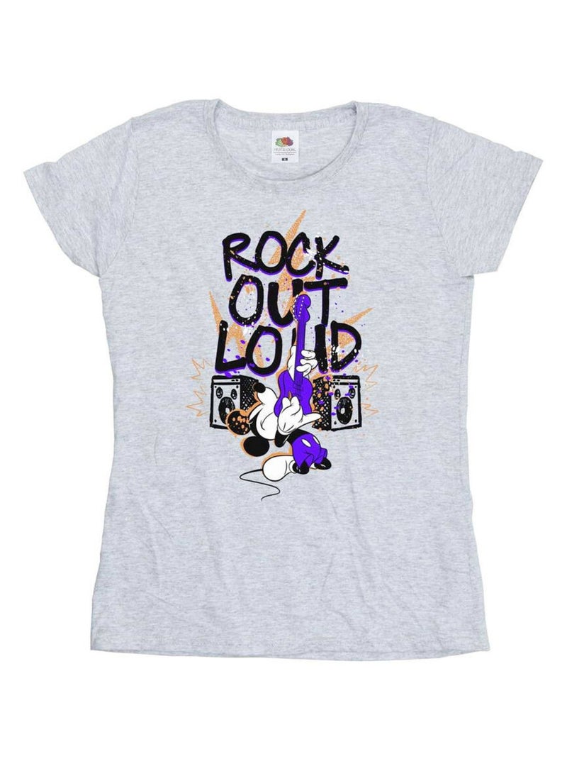 Disney - T-shirt ROCK OUT LOUD Gris chiné - Kiabi