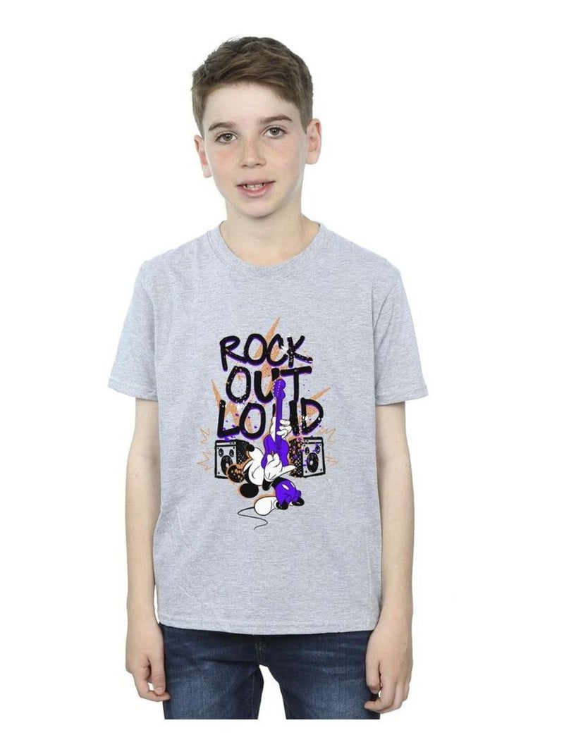 Disney - T-shirt ROCK OUT LOUD Gris chiné - Kiabi
