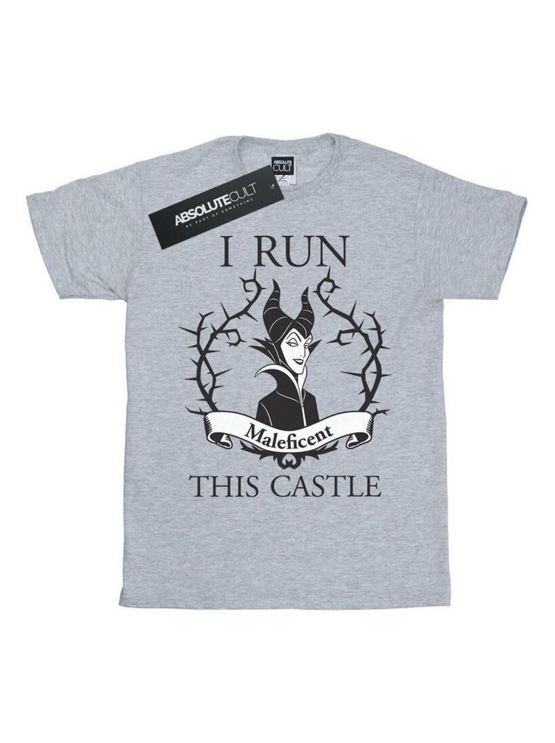 Disney - T-shirt RUN THIS Gris chiné - Kiabi