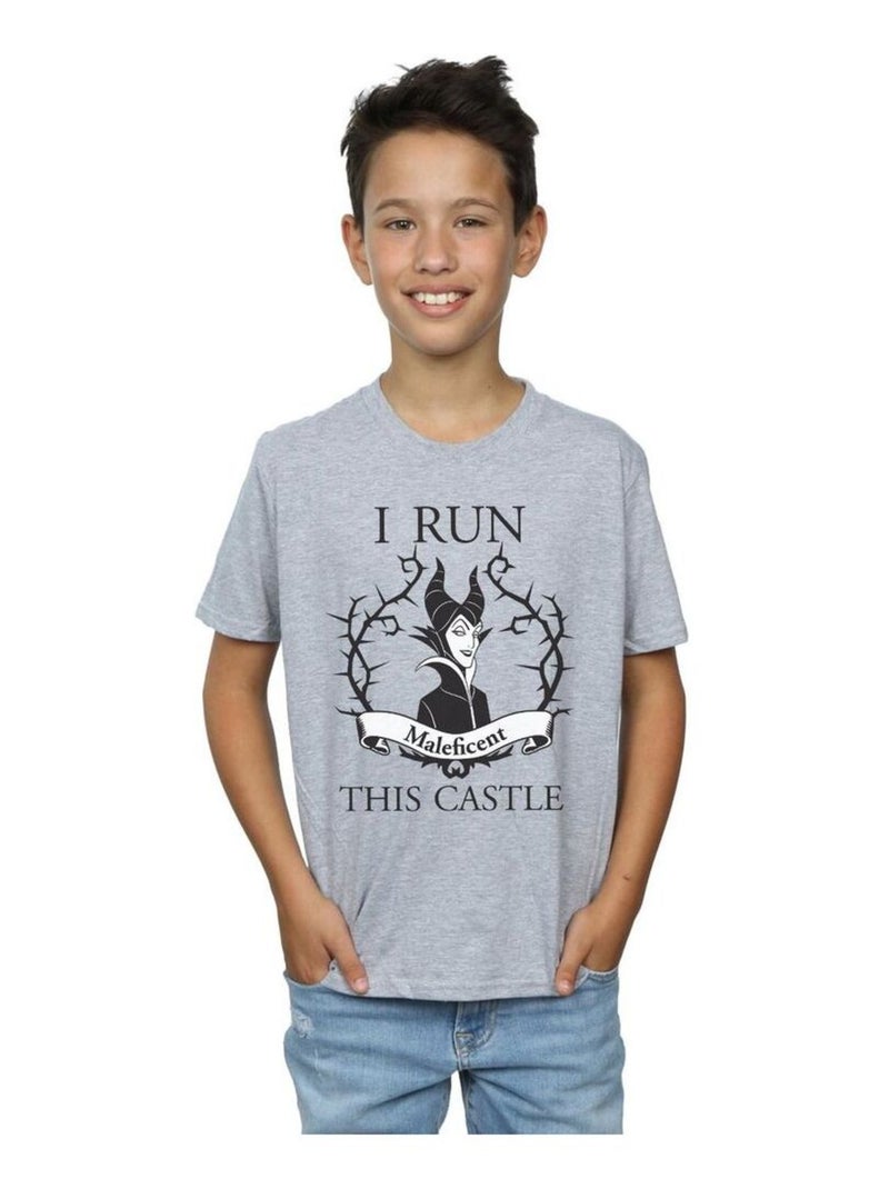 Disney - T-shirt RUN THIS Gris chiné - Kiabi