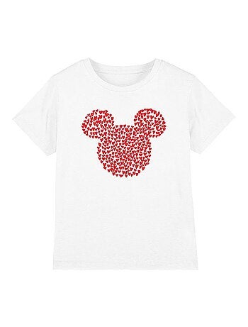 Disney - T-shirt Saint-Valentin motifs silhouette et oreilles en cœurs de Mickey Mouse