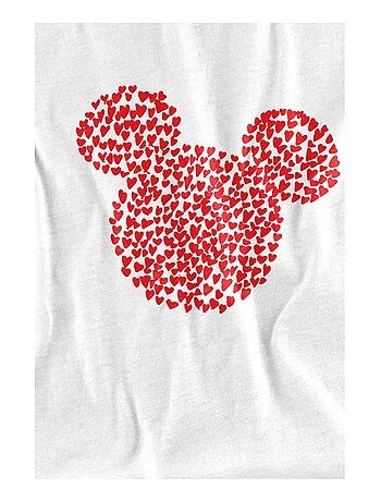 Disney - T-shirt Saint-Valentin motifs silhouette et oreilles en cœurs de Mickey Mouse
