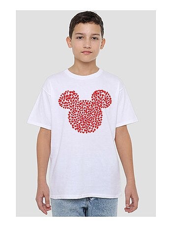Disney - T-shirt Saint-Valentin motifs silhouette et oreilles en cœurs de Mickey Mouse