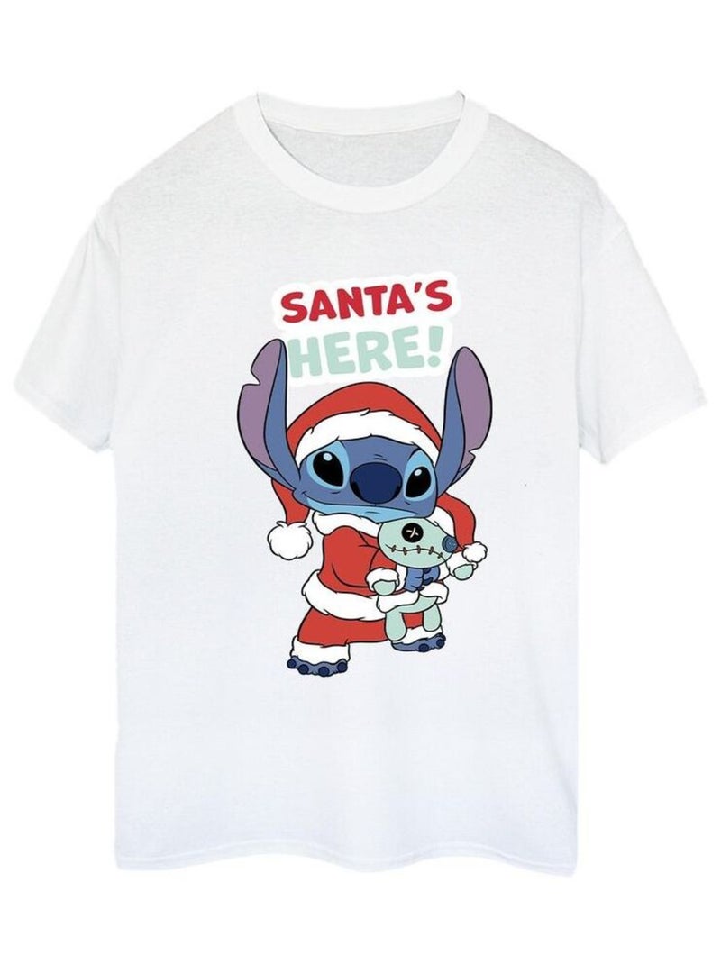 Disney - T-shirt SANTA'S HERE Blanc - Kiabi