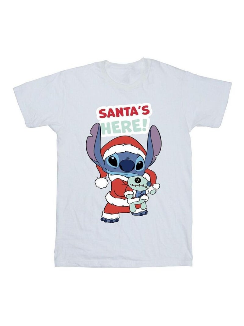 Disney - T-shirt SANTA'S HERE Blanc - Kiabi