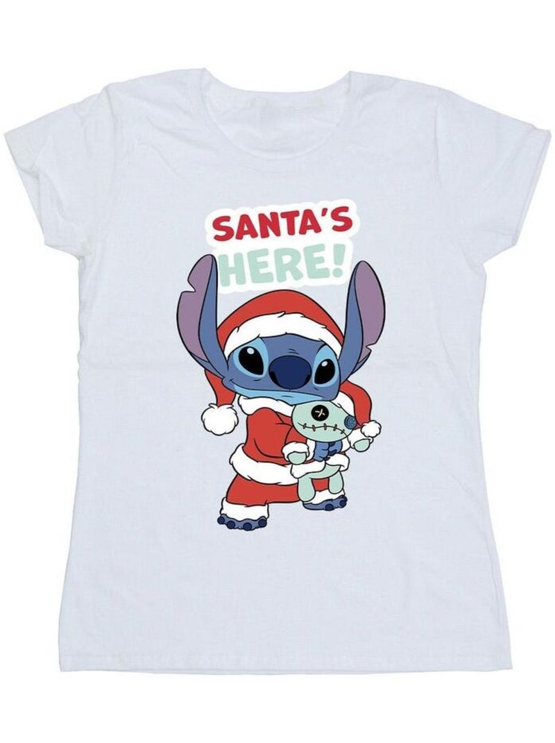 Disney - T-shirt SANTA'S HERE Blanc - Kiabi