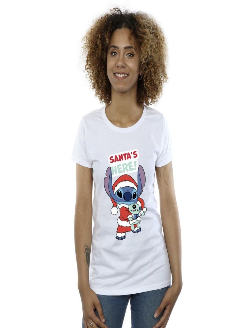Disney - T-shirt SANTA'S HERE Blanc - Kiabi