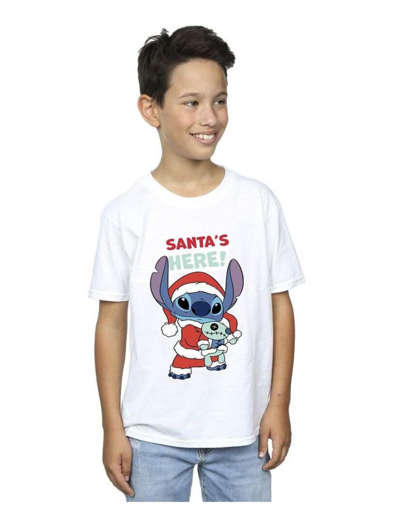 Disney - T-shirt SANTA'S HERE Blanc - Kiabi