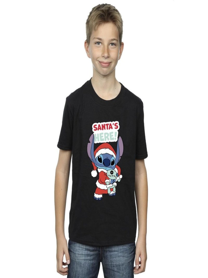 Disney - T-shirt SANTA'S HERE Noir - Kiabi