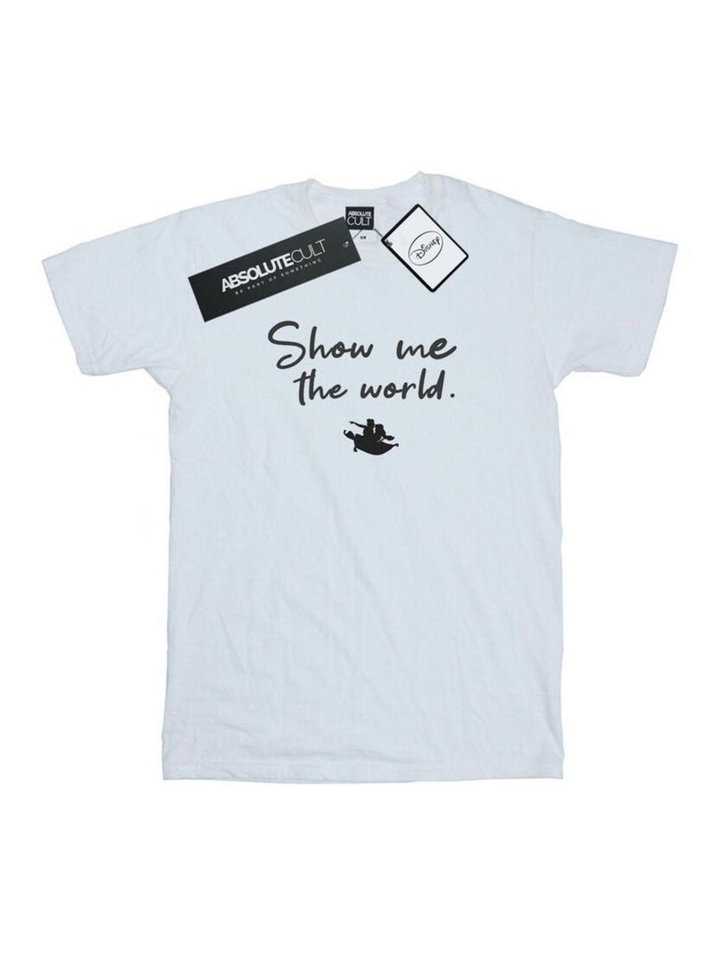 Disney - T-shirt SHOW ME THE WORLD Blanc - Kiabi