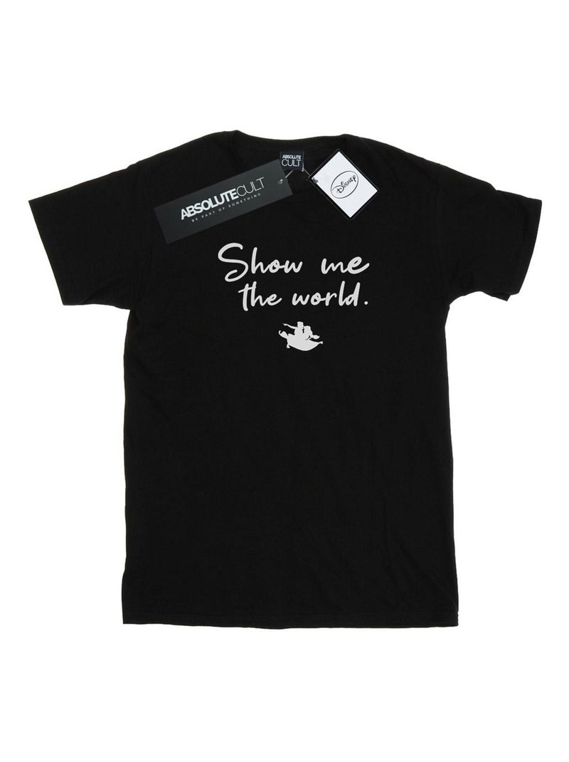 Disney - T-shirt SHOW ME THE WORLD Noir - Kiabi