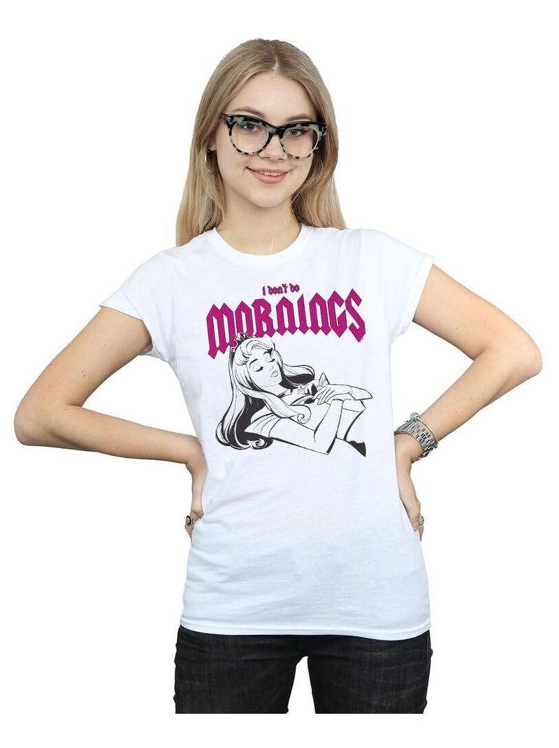 Disney - T-shirt SLEEPING BEAUTY DON'T DO MORNINGS Blanc - Kiabi