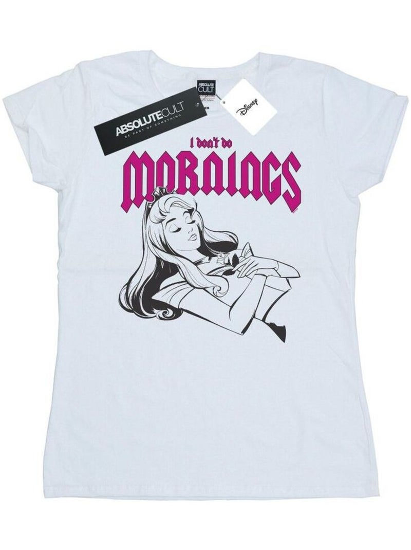 Disney - T-shirt SLEEPING BEAUTY DON'T DO MORNINGS Blanc - Kiabi