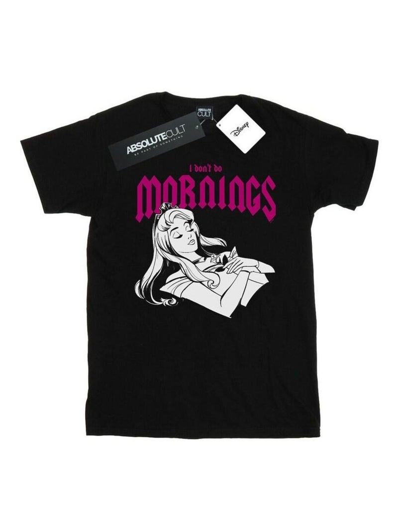 Disney - T-shirt SLEEPING BEAUTY DON'T DO MORNINGS Noir - Kiabi