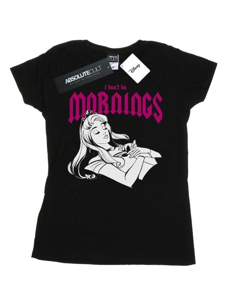 Disney - T-shirt SLEEPING BEAUTY DON'T DO MORNINGS Noir - Kiabi