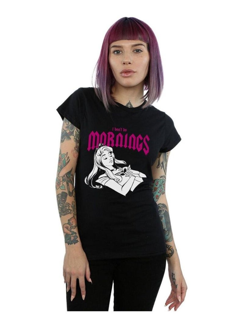 Disney - T-shirt SLEEPING BEAUTY DON'T DO MORNINGS Noir - Kiabi