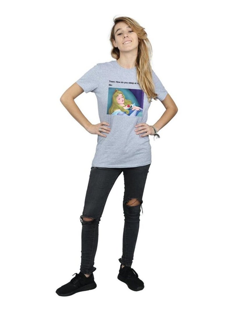 Disney - T-shirt SLEEPING BEAUTY Gris chiné - Kiabi