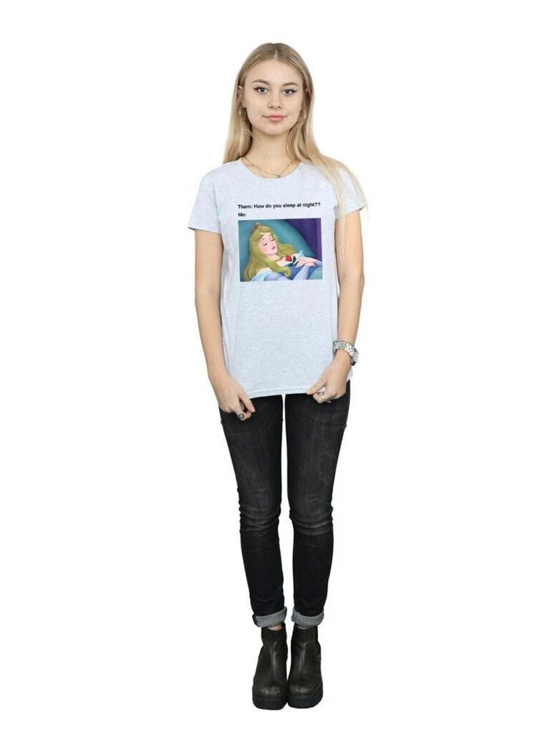 Disney - T-shirt SLEEPING BEAUTY Gris chiné - Kiabi