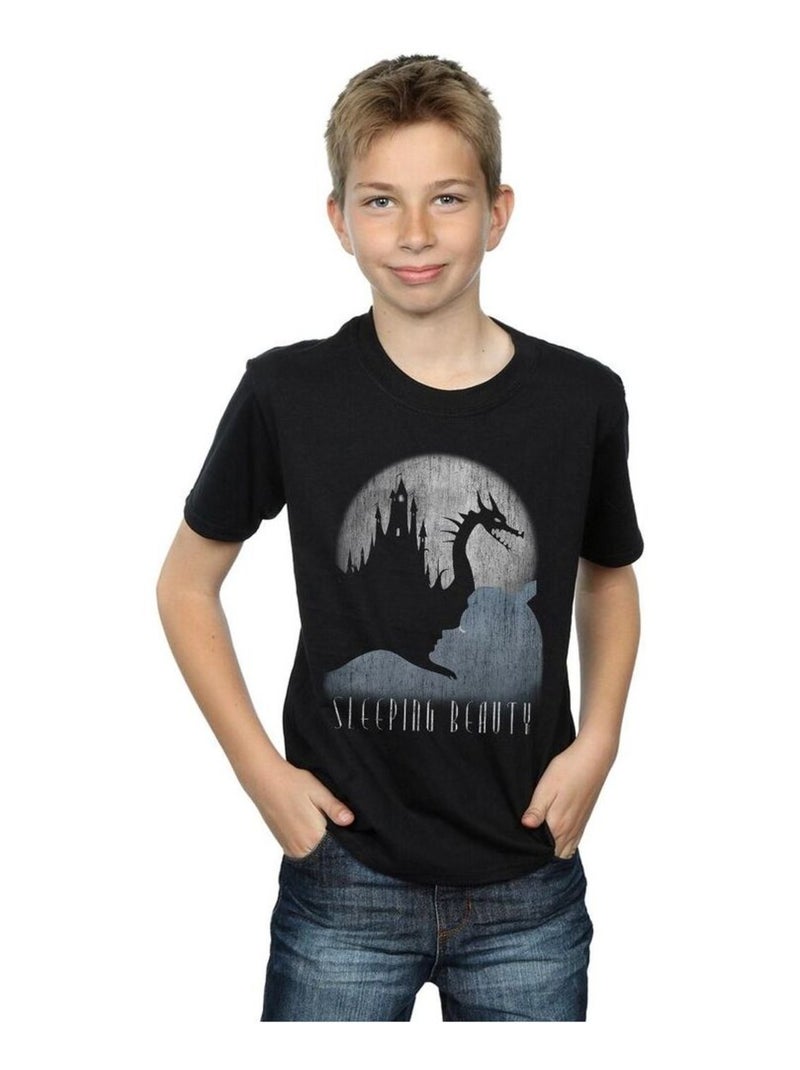 Disney - T-shirt SLEEPING BEAUTY HIDDEN ILLUSION Noir - Kiabi