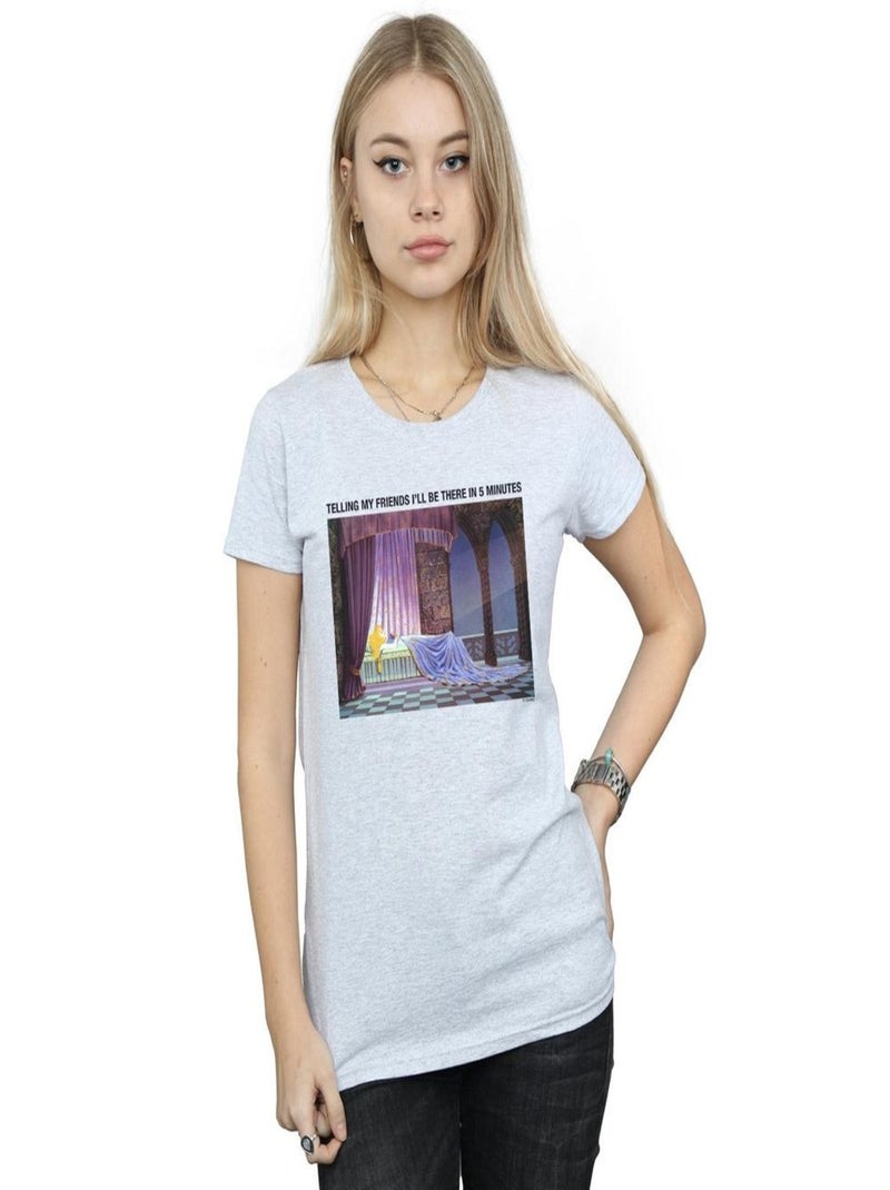 Disney - T-shirt SLEEPING BEAUTY I'LL BE THERE IN Gris chiné - Kiabi