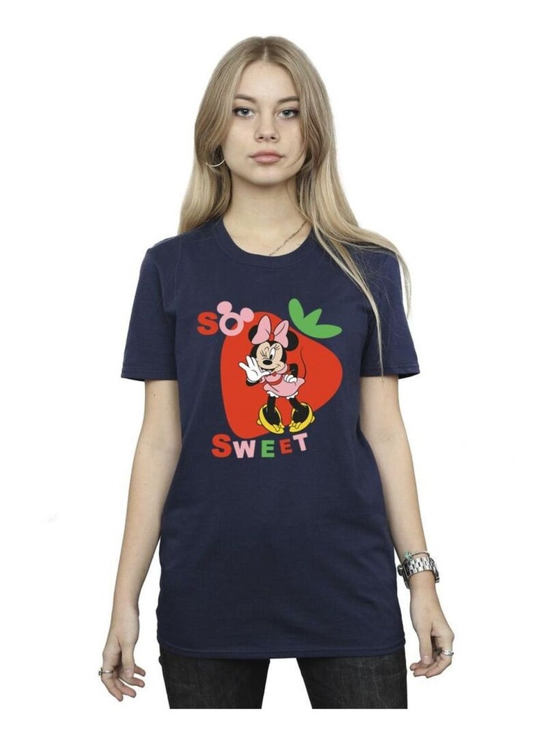 Disney - T-shirt SO SWEET STRAWBERRY Bleu marine - Kiabi