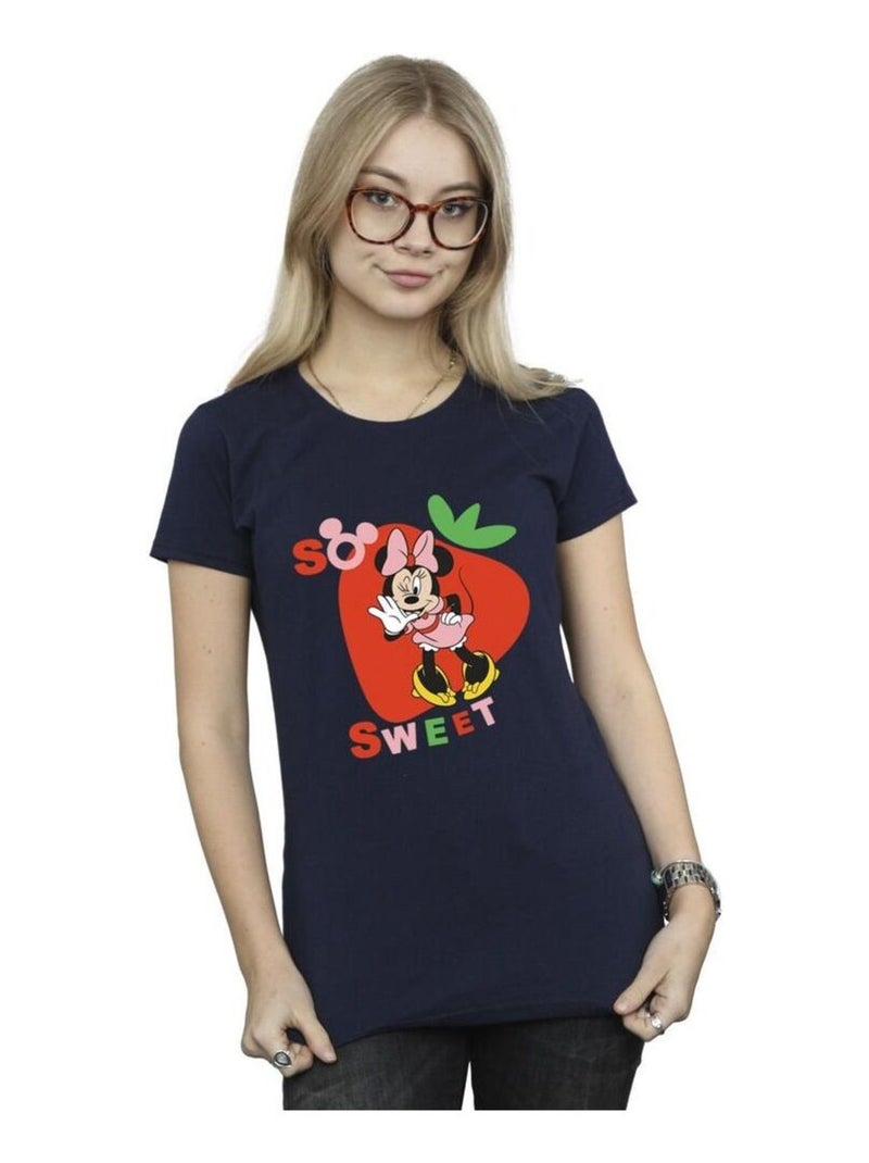 Disney - T-shirt SO SWEET STRAWBERRY Bleu marine - Kiabi