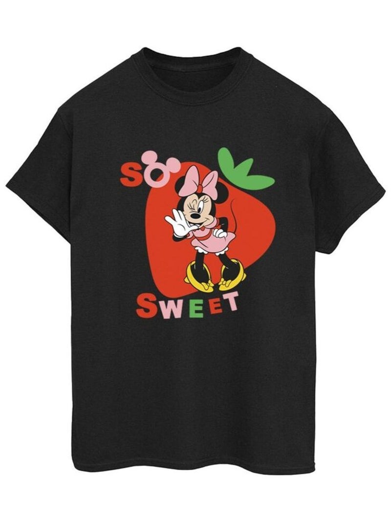 Disney - T-shirt SO SWEET STRAWBERRY Noir - Kiabi
